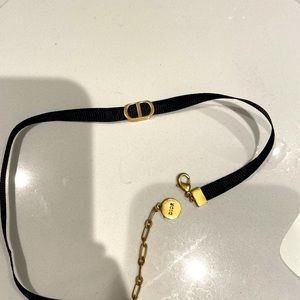 Dior chocker black gold plated authentic